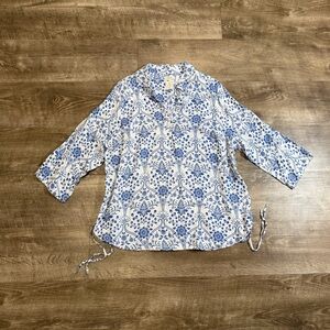 Joie women’s white 100% linen blouse size 1x